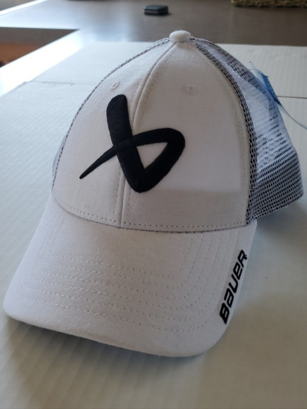 Bauer White & Black Mesh Trucker Hat
